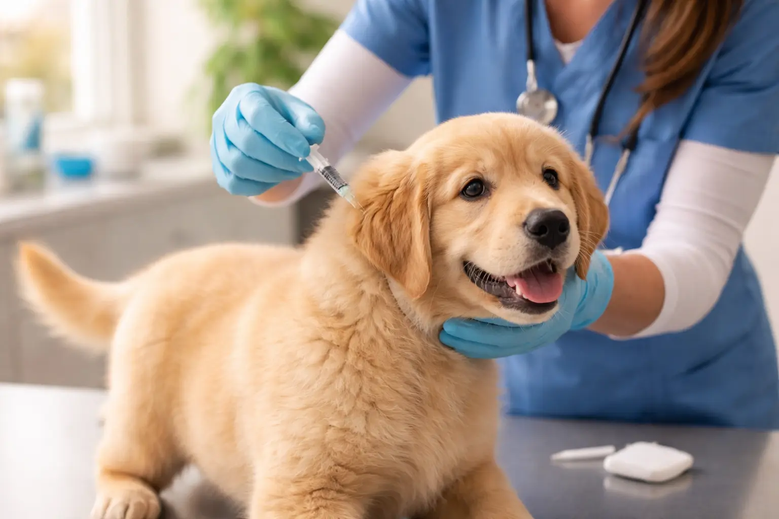 Rabies vaccine for dogs at veterinary clinic